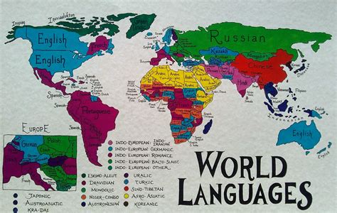 Image of the world map with languages